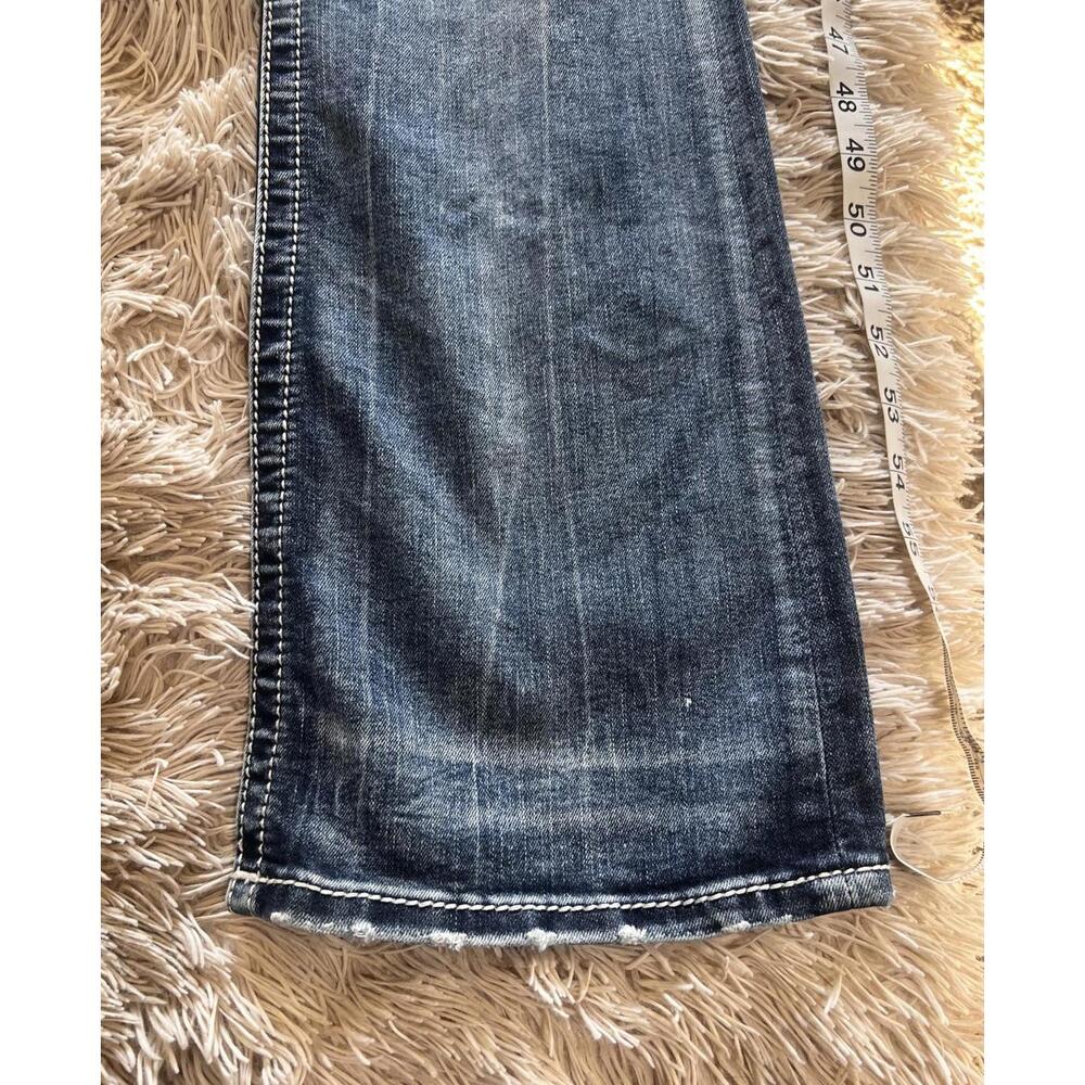 Miss Me Fleur De Lis Embroidered, Sequined, and Distressed Bootcut Jeans - Picture 5 of 9